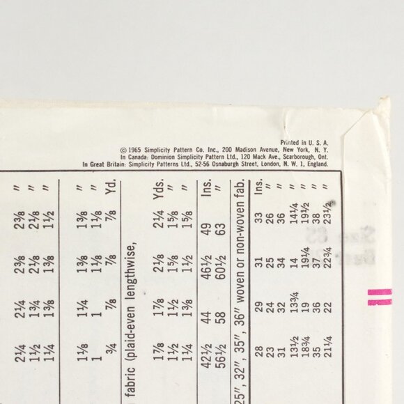 1965 Simplicity 6144 Girls One Piece Jumper or Top, Skirt, Blouse Size 8S Uncut - Picture 3 of 3